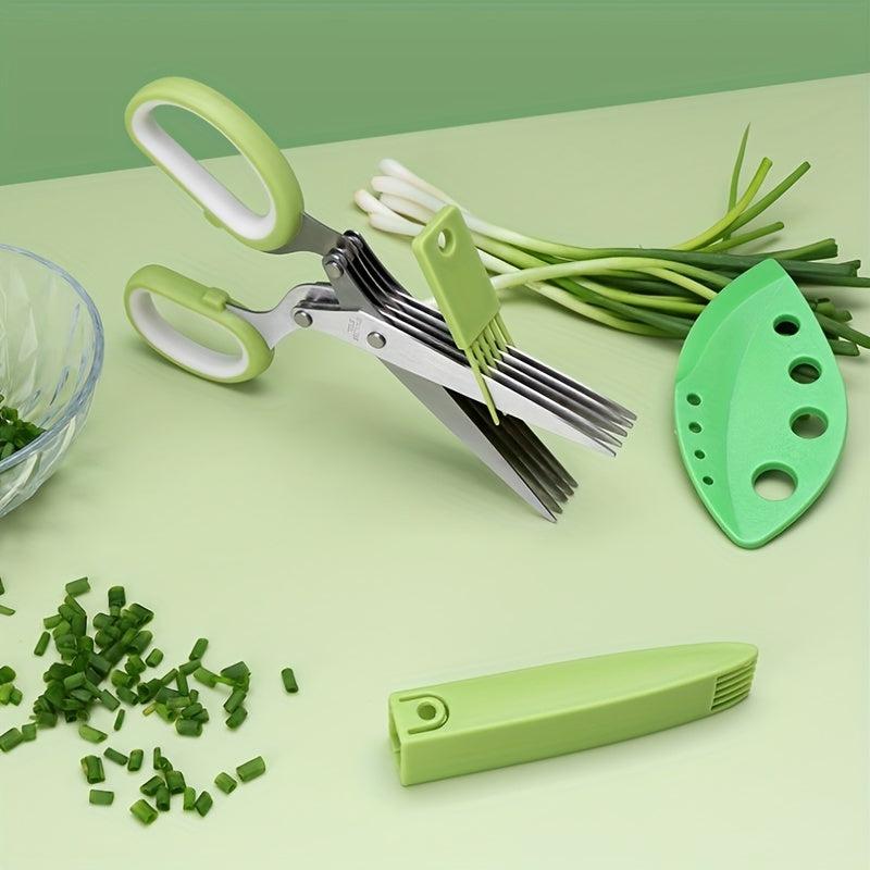 3-Layer Stainless Steel Kitchen Scissors Set with Brush Kit