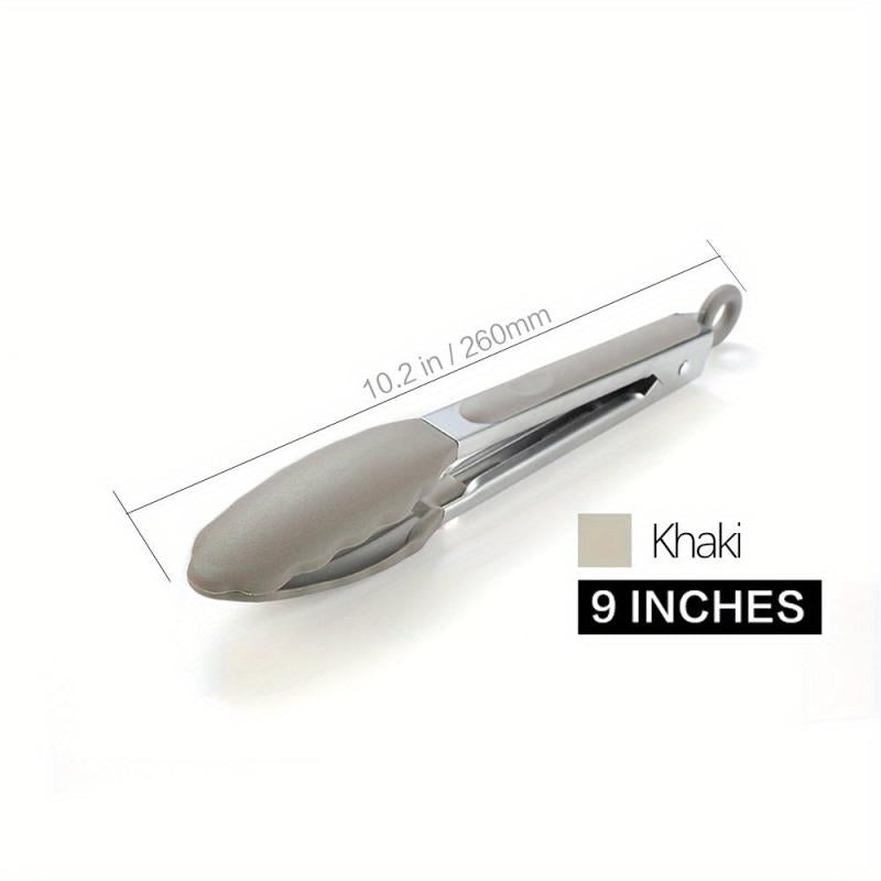 1pc Stainless Steel Silicone Kitchen Tongs for Cooking Baking Grilling