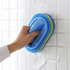 Sponge Cleaning Brush With Handle Kitchen Bathtub Scrubber