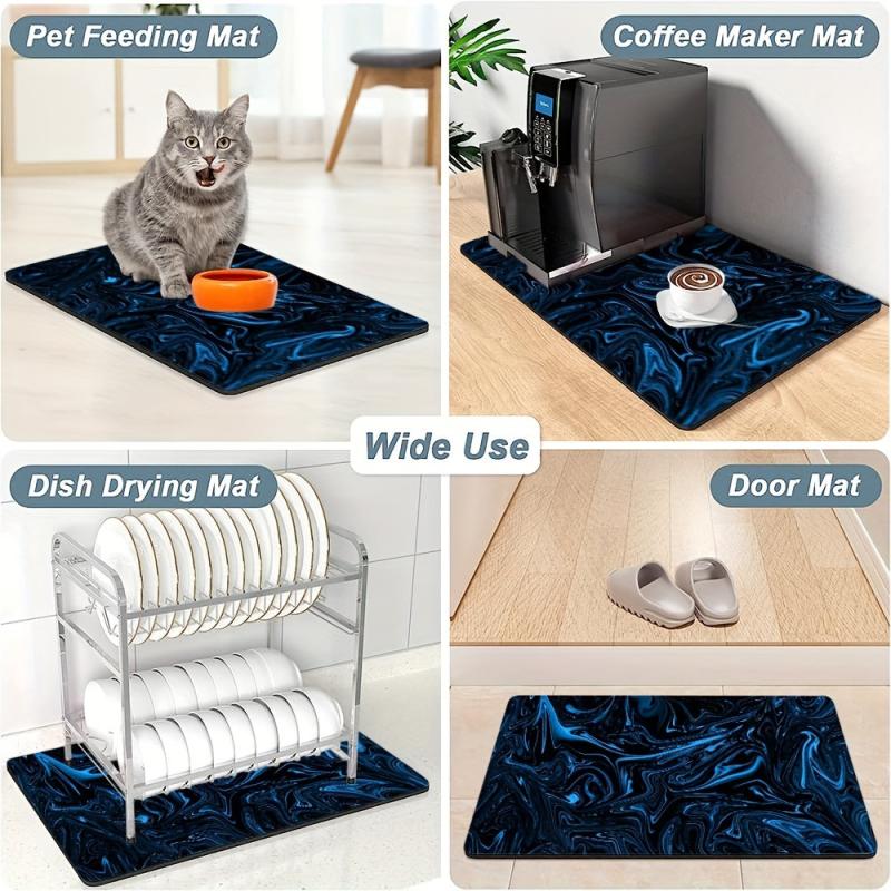 1pc Dish Drying Placemat Absorbent Drain Mat Coffee Mat Hide Stain Drying Pad