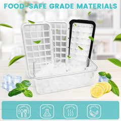 Ice Cube Tray with Bin, Lid, Spoon - Perfect for Cocktails