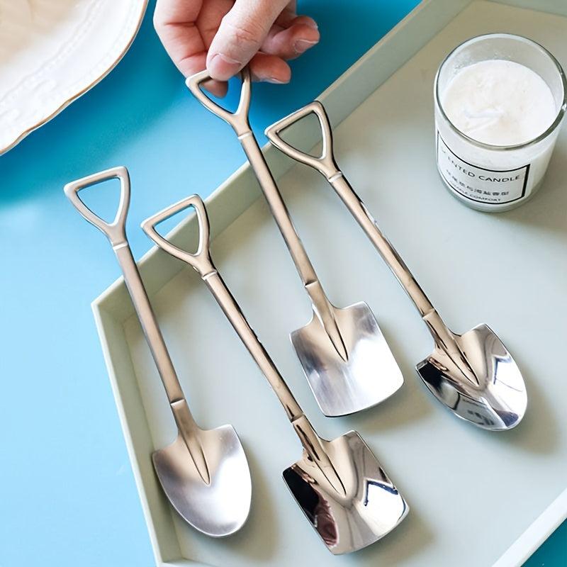 4pcs Dessert Couple Spoon Shovel Spoon Stainless Steel Household Watermelon Shov