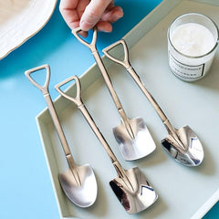 4pcs Dessert Couple Spoon Shovel Spoon Stainless Steel Household Watermelon Shov