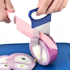 Onion Slicer Stainless Steel Plastic Handle Lemon Slicer