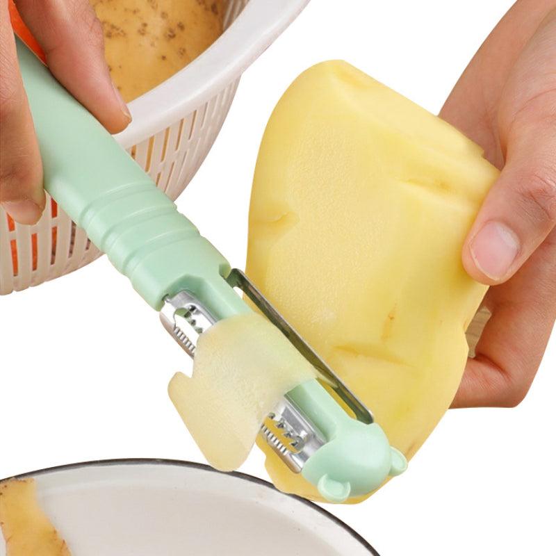 1pc Stainless Steel 3-in-1 Peeler Vegetable Shaper