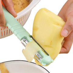 1pc Stainless Steel 3-in-1 Peeler Vegetable Shaper