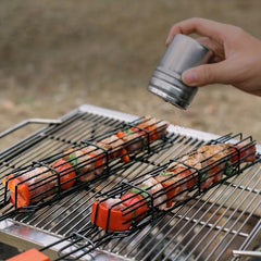 Stainless Steel Kebab Grilling Basket Portable