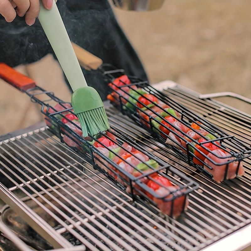 Stainless Steel Kebab Grilling Basket Portable