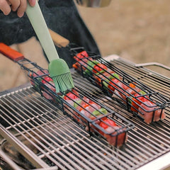 Stainless Steel Kebab Grilling Basket Portable