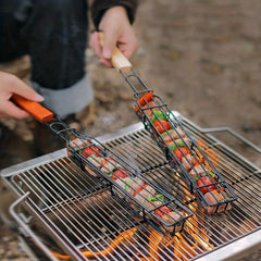 Stainless Steel Kebab Grilling Basket Portable