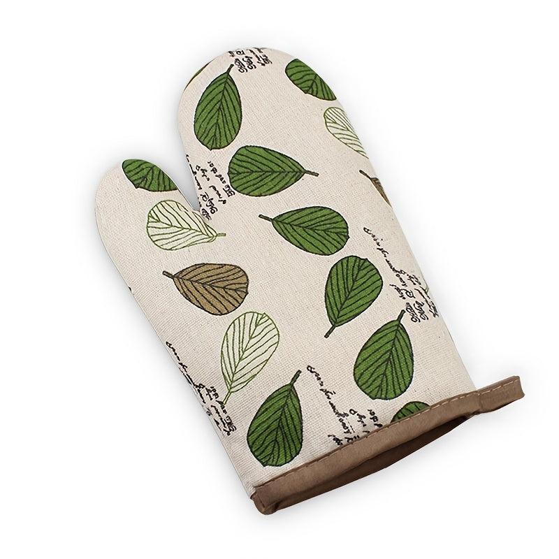 Cartoon Leaf Insulation Gloves for Oven and Kitchen Use