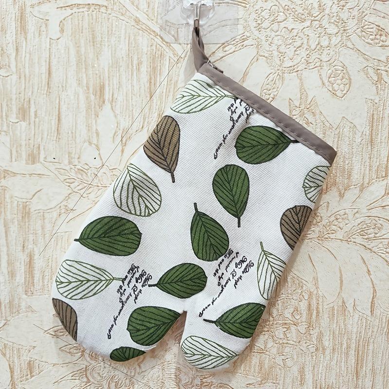 Cartoon Leaf Insulation Gloves for Oven and Kitchen Use