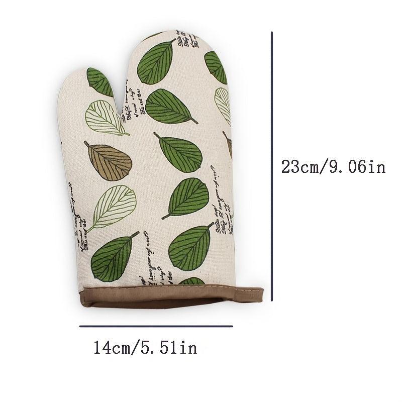 Cartoon Leaf Insulation Gloves for Oven and Kitchen Use