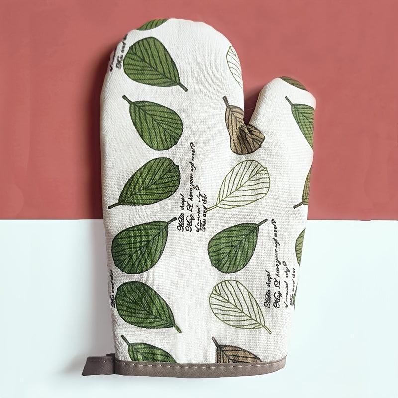 Cartoon Leaf Insulation Gloves for Oven and Kitchen Use