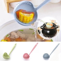 2in1 Soup Spoon Plastic Spoon Long Handle Colander Kitchen Tools