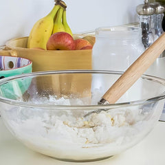 Stainless Steel Dough Whisk With Wooden Handle - Bread Making Tool