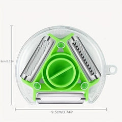 3-in-1 Stainless Steel Veggie Peeler for Slicing, Shredding, Scraping