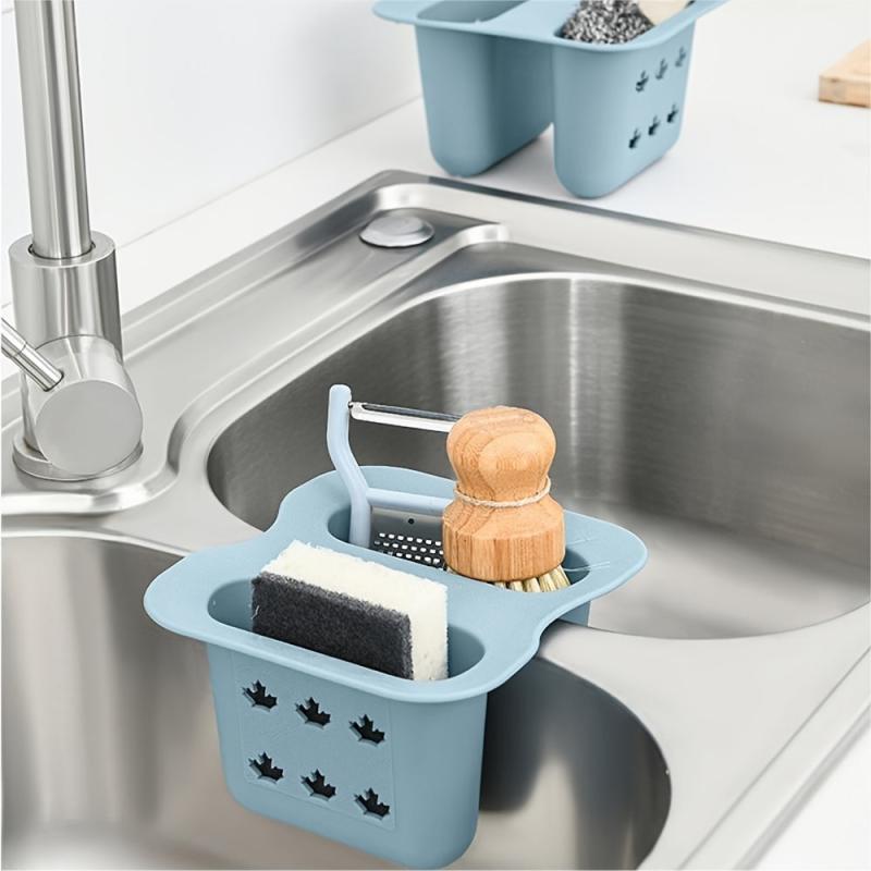 Kitchen Sink Rack Soap Sponge Drainer Rack Holder Basket Storage