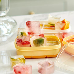Ice Cube Tray With Lid, Flexible Ice Cube Mold, Easy Release Ice Maker