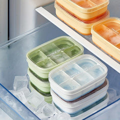 Ice Cube Tray With Lid, Flexible Ice Cube Mold, Easy Release Ice Maker