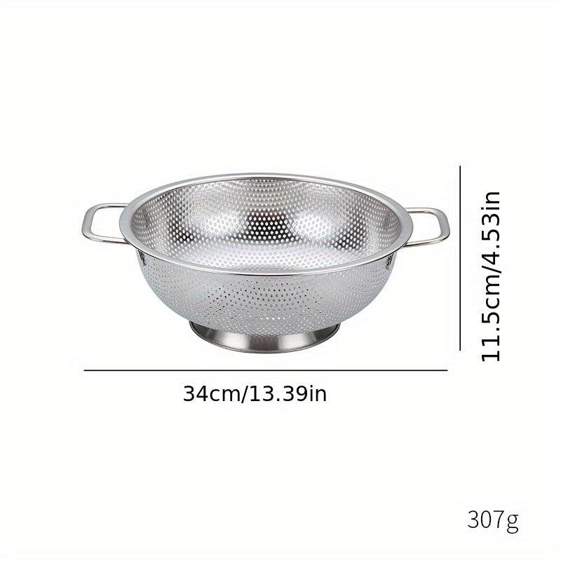 304 Stainless Steel Drainage Basket Double Ear Fruit Vegetable Washing Basket
