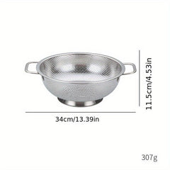 304 Stainless Steel Drainage Basket Double Ear Fruit Vegetable Washing Basket