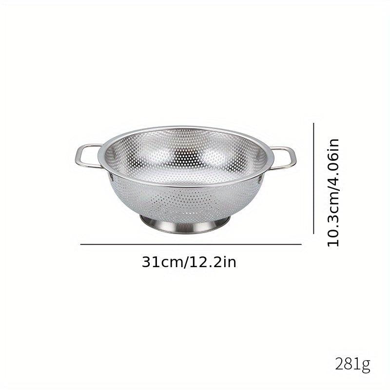304 Stainless Steel Drainage Basket Double Ear Fruit Vegetable Washing Basket
