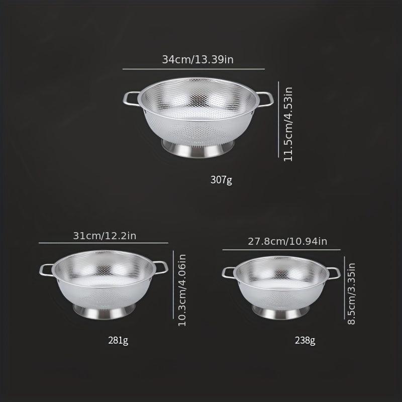 304 Stainless Steel Drainage Basket Double Ear Fruit Vegetable Washing Basket