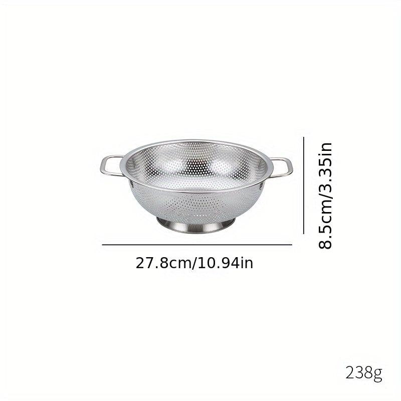 304 Stainless Steel Drainage Basket Double Ear Fruit Vegetable Washing Basket