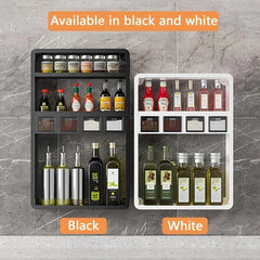 3 Tier Wall Mounted Spice Rack Organizer Seasoning Storage Containers