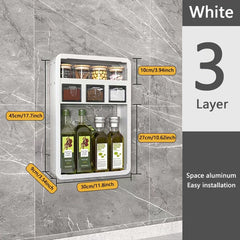 3 Tier Wall Mounted Spice Rack Organizer Seasoning Storage Containers