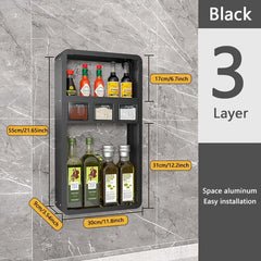 3 Tier Wall Mounted Spice Rack Organizer Seasoning Storage Containers