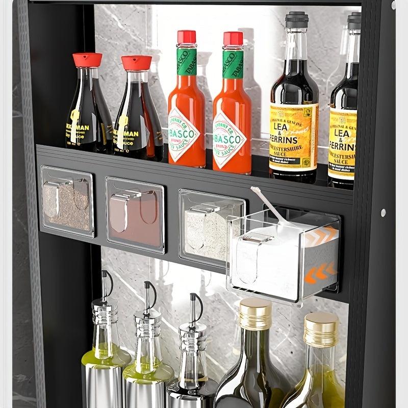 3 Tier Wall Mounted Spice Rack Organizer Seasoning Storage Containers