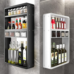 3 Tier Wall Mounted Spice Rack Organizer Seasoning Storage Containers