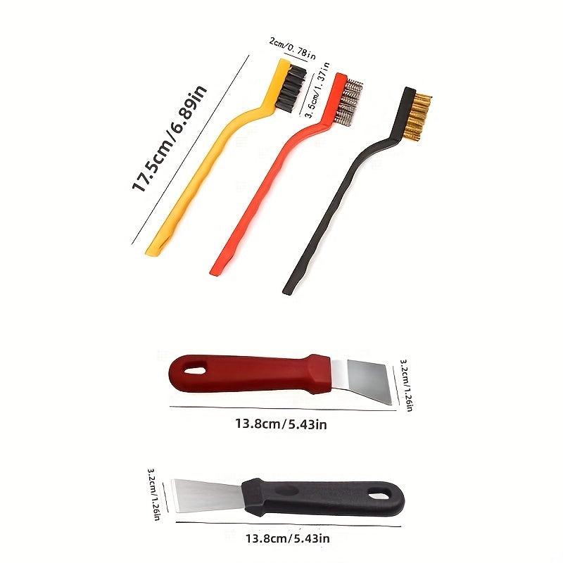 5pcs Kitchen Cleaning Brush Set - Range Hood Spatula Pot Brush Dishwashing Brush