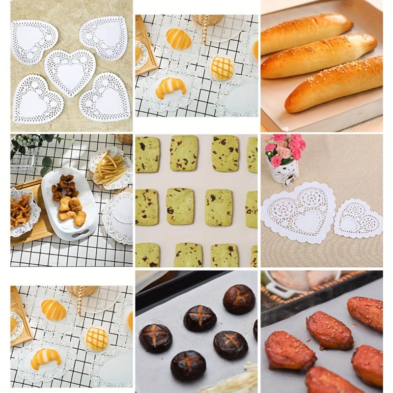 100pcs Heart Paper Doilies Lace Disposable Paper Placemats