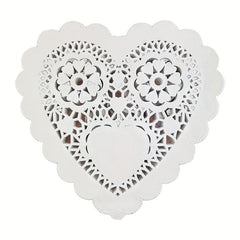 100pcs Heart Paper Doilies Lace Disposable Paper Placemats