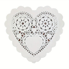 100pcs Heart Paper Doilies Lace Disposable Paper Placemats
