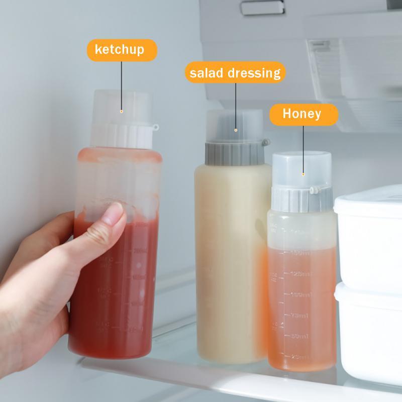 5 Hole Condiment Squeeze Bottles 350ml Portable Sauce Dispenser