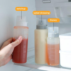 5 Hole Condiment Squeeze Bottles 350ml Portable Sauce Dispenser