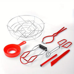 7pcs Wide Mouth Canning Kit, Funnel, Lifter, Wrench, Lid Lifter, Tongs