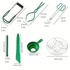 7pcs Wide Mouth Canning Kit, Funnel, Lifter, Wrench, Lid Lifter, Tongs