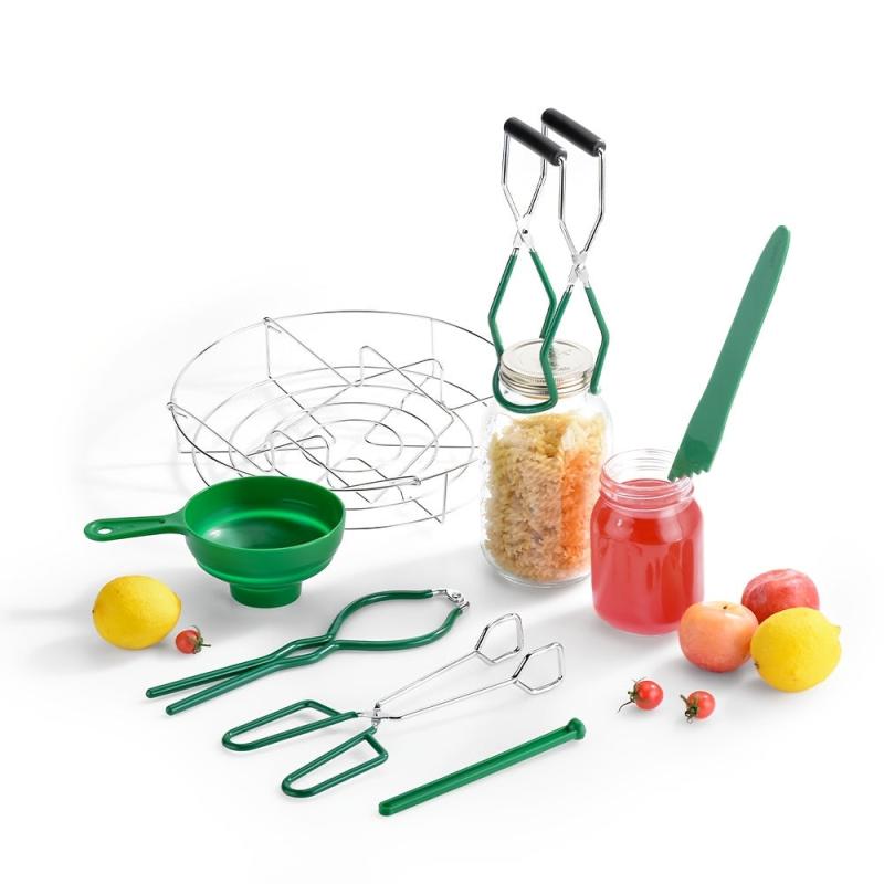 7pcs Wide Mouth Canning Kit, Funnel, Lifter, Wrench, Lid Lifter, Tongs