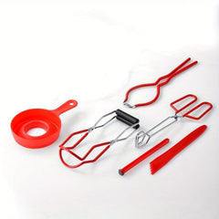 7pcs Wide Mouth Canning Kit, Funnel, Lifter, Wrench, Lid Lifter, Tongs