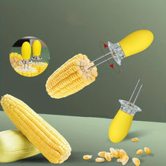 4 Pairs High Temp Stainless Steel Corn Needles Plugs BBQ Fruit Forks