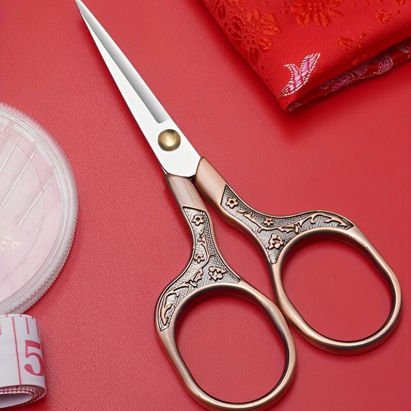 Vintage Flower Pattern Scissors Stainless Steel Sewing Scissors