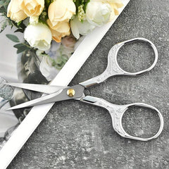 Vintage Flower Pattern Scissors Stainless Steel Sewing Scissors
