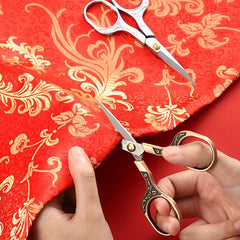 Vintage Flower Pattern Scissors Stainless Steel Sewing Scissors