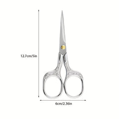 Vintage Flower Pattern Scissors Stainless Steel Sewing Scissors