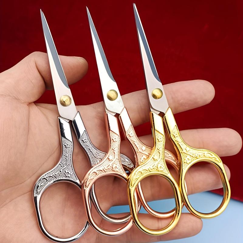 Vintage Flower Pattern Scissors Stainless Steel Sewing Scissors